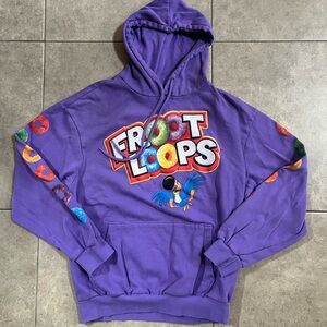 Kellogg's Unisex Purple Long Sleeve Froot Loops Graphic Pullover Hoodie Medium